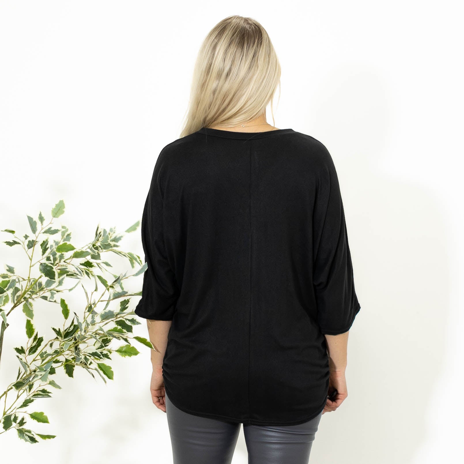 Elly batwing overdel, Sort