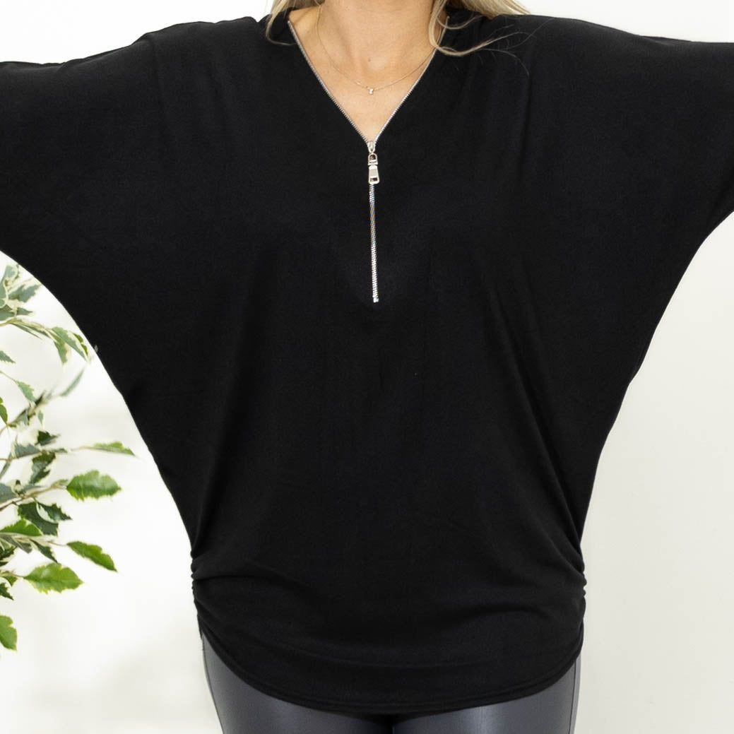 Elly batwing overdel, Sort