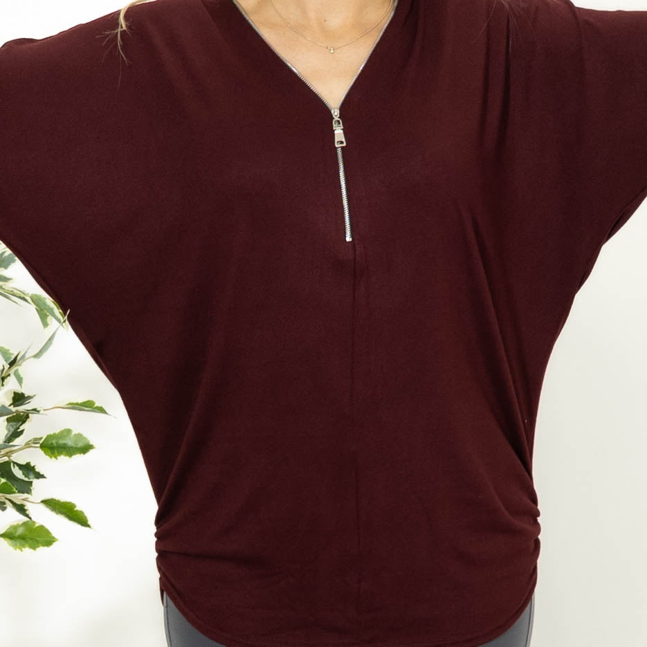 Elly batwing overdel, Bordeaux