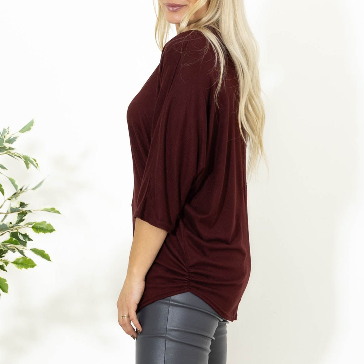 Elly batwing overdel, Bordeaux