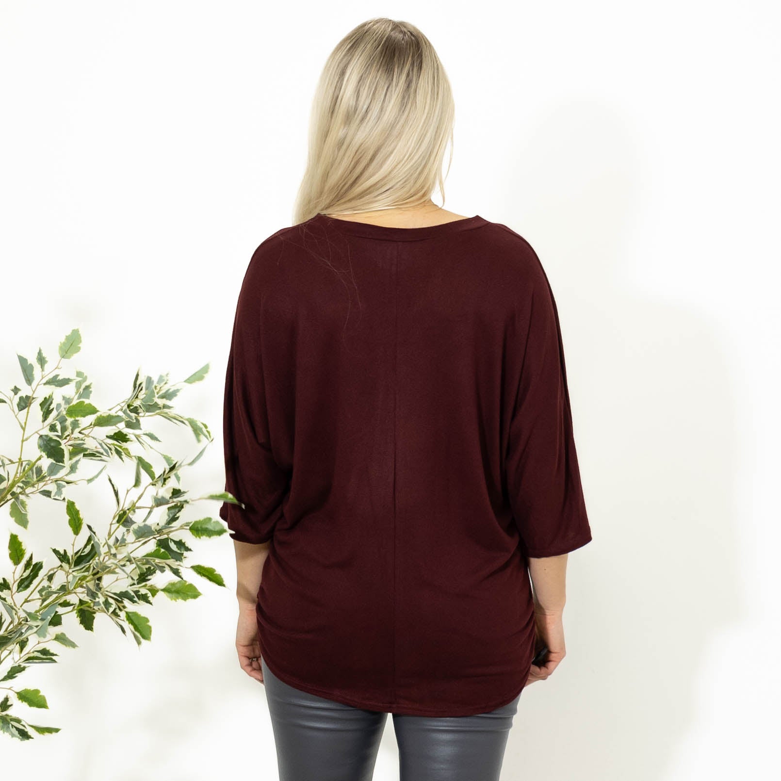 Elly batwing overdel, Bordeaux