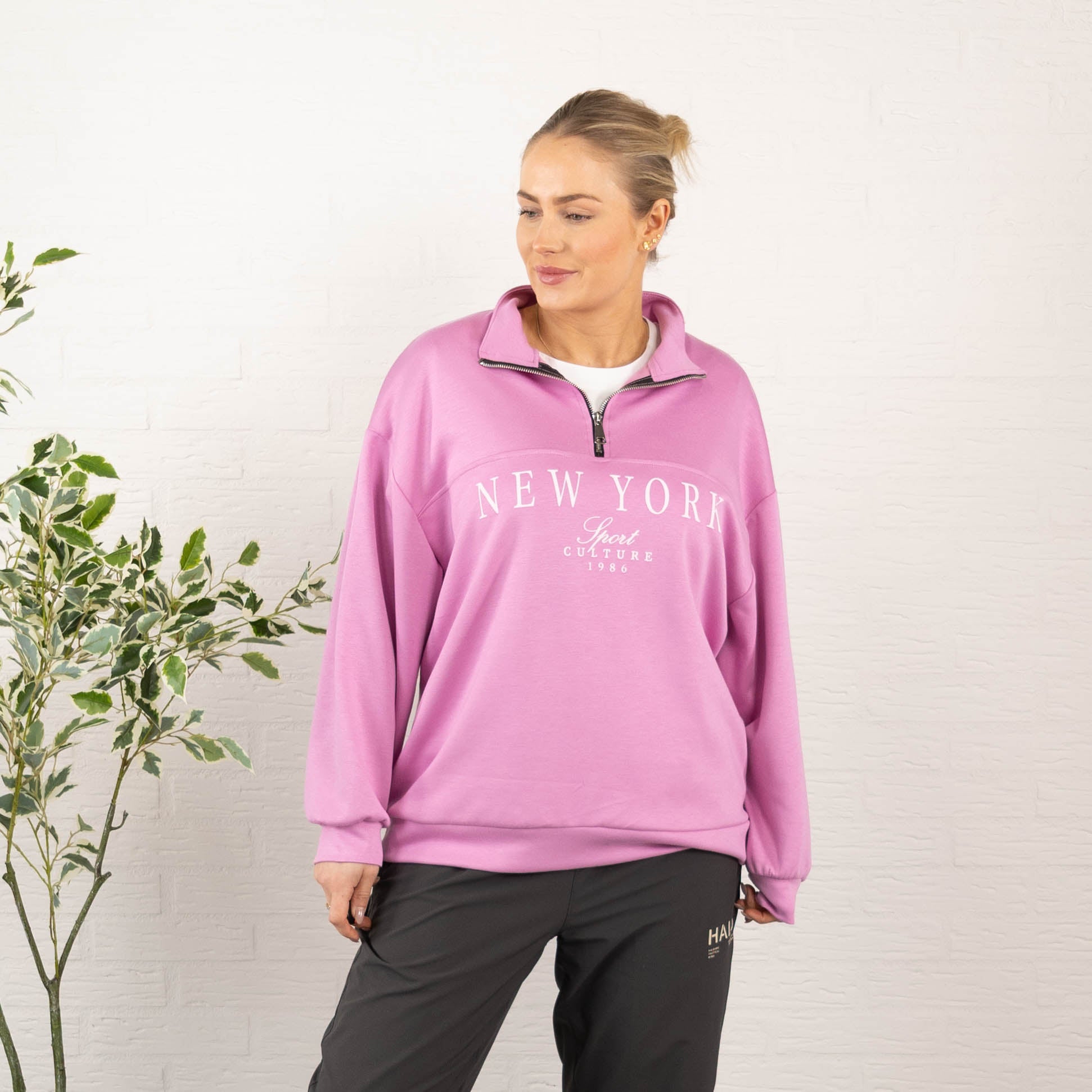 New York sweatshirt, Lyserød