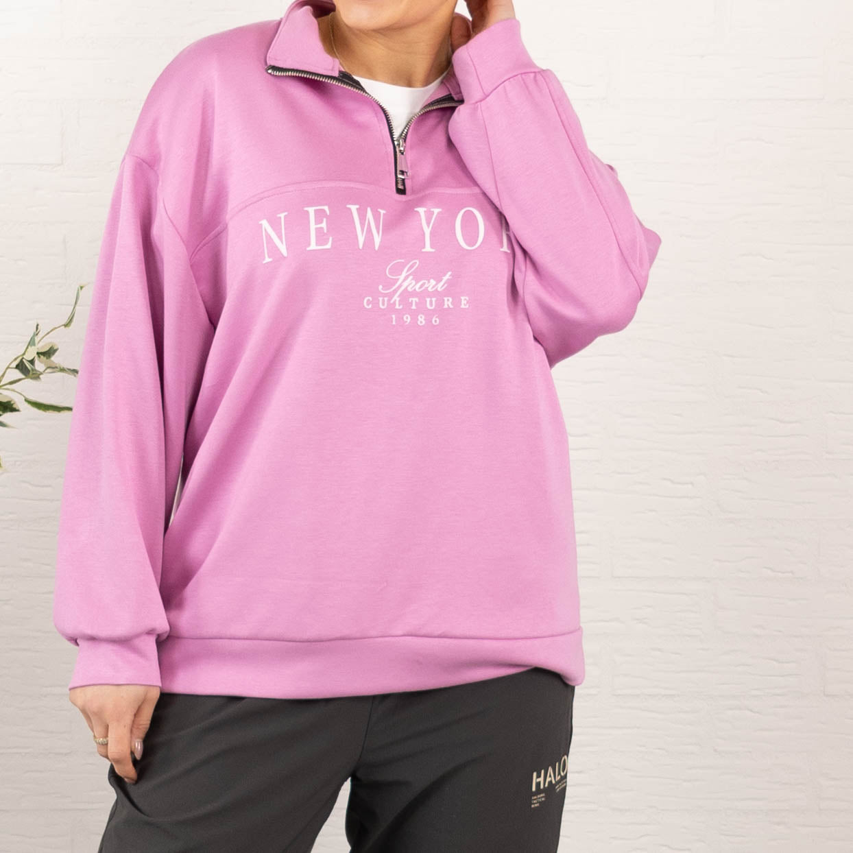 New York sweatshirt, Lyserød