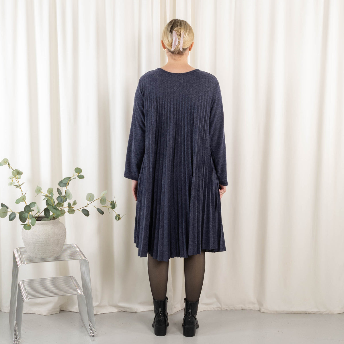 Agnes kjole, Navy Melange