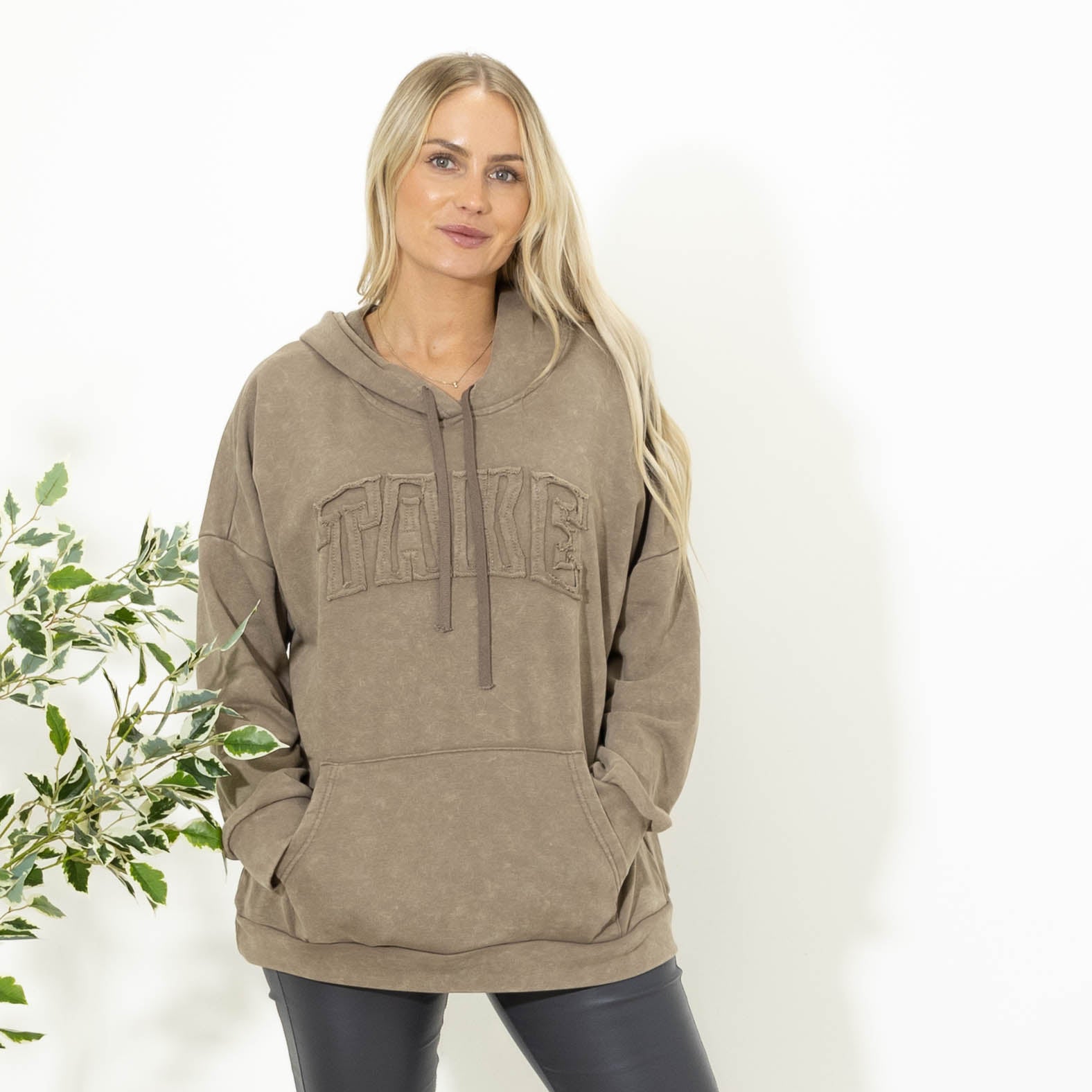 Nessie acid washed sweatshirt, Taupe