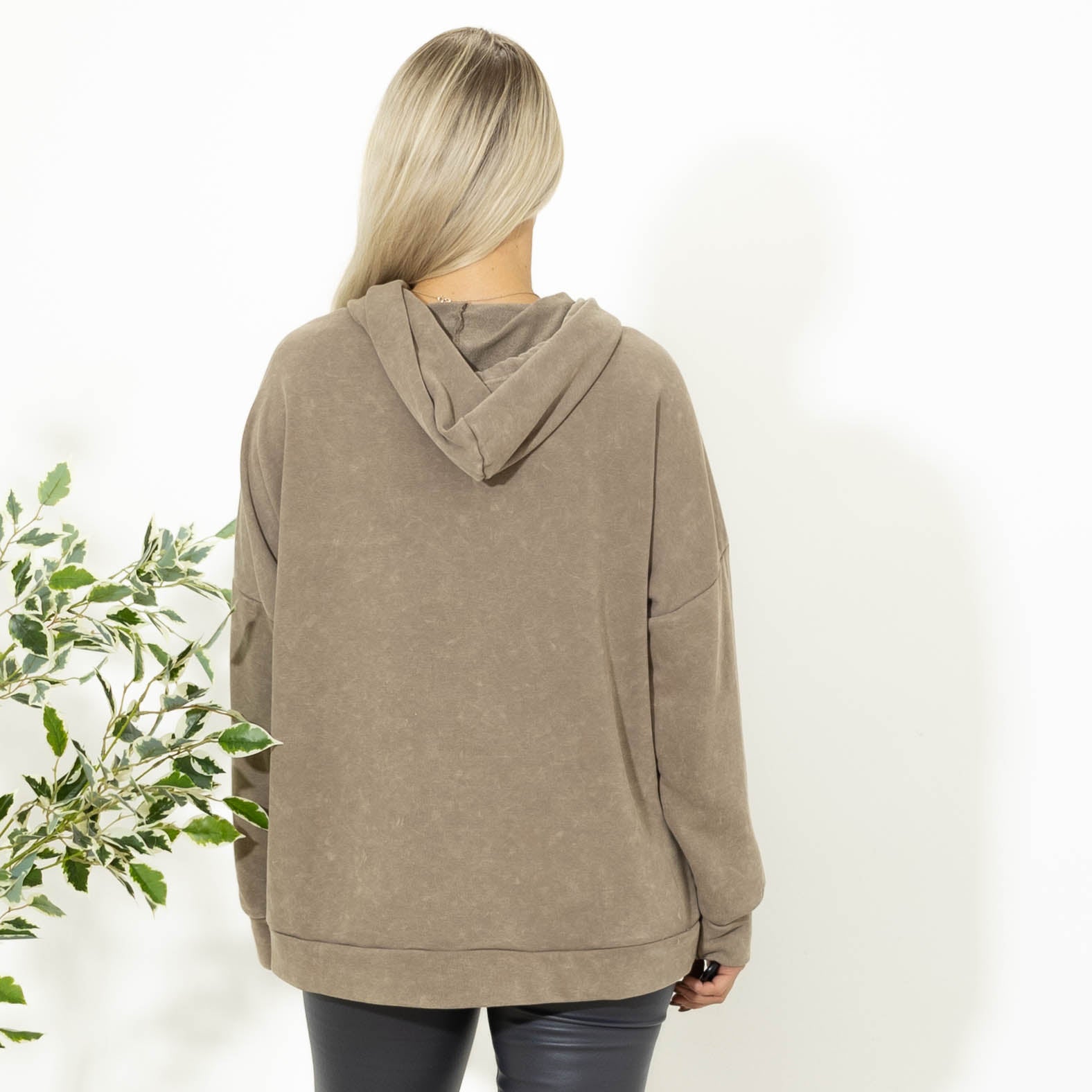 Nessie acid washed sweatshirt, Taupe