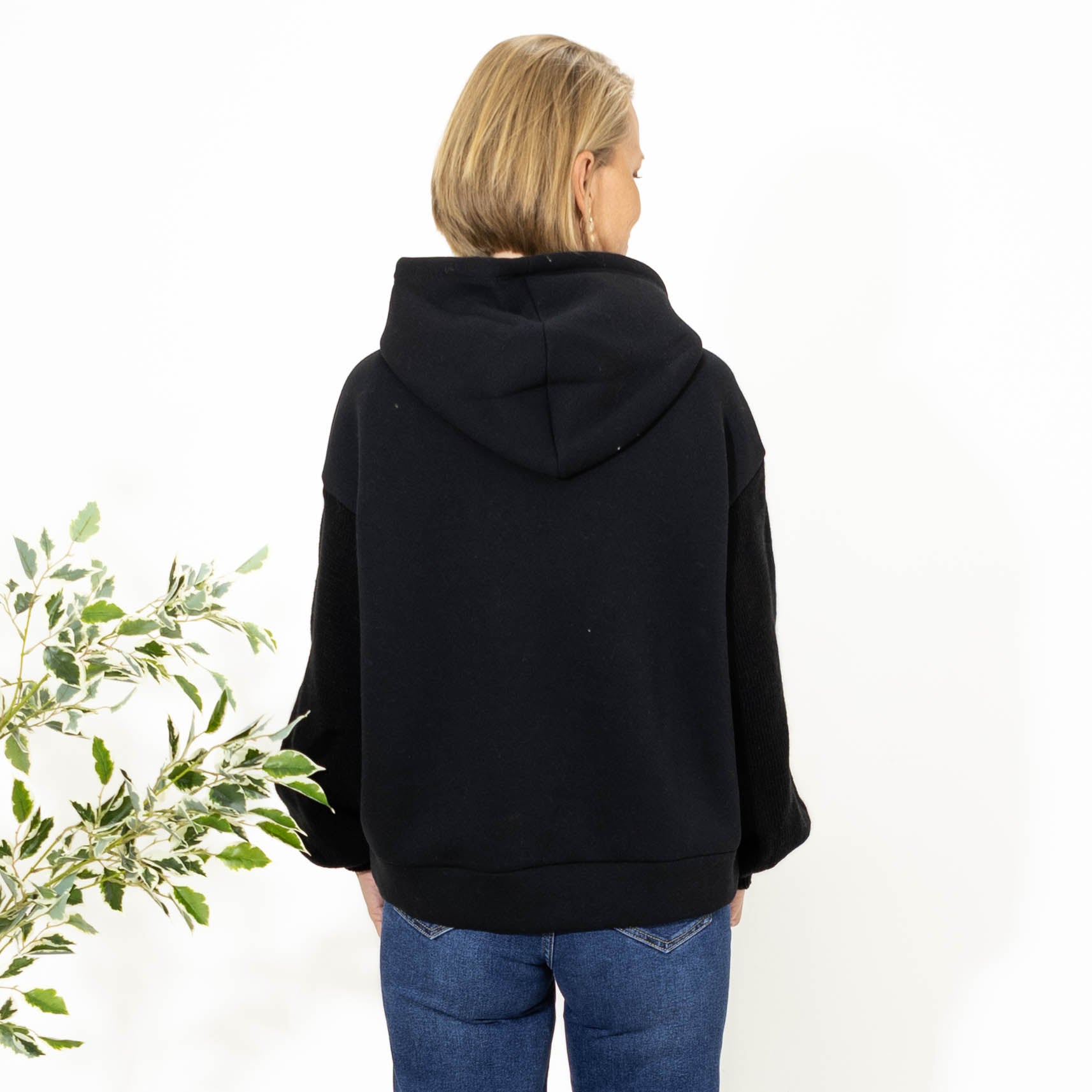 Patty sweatshirt m. hoodie, Sort