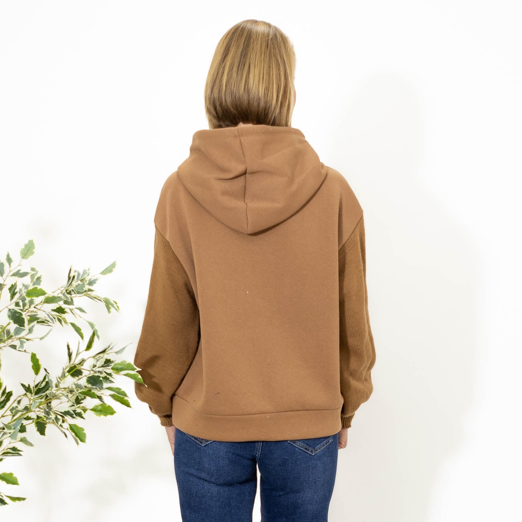 Patty sweatshirt m. hoodie, Camel