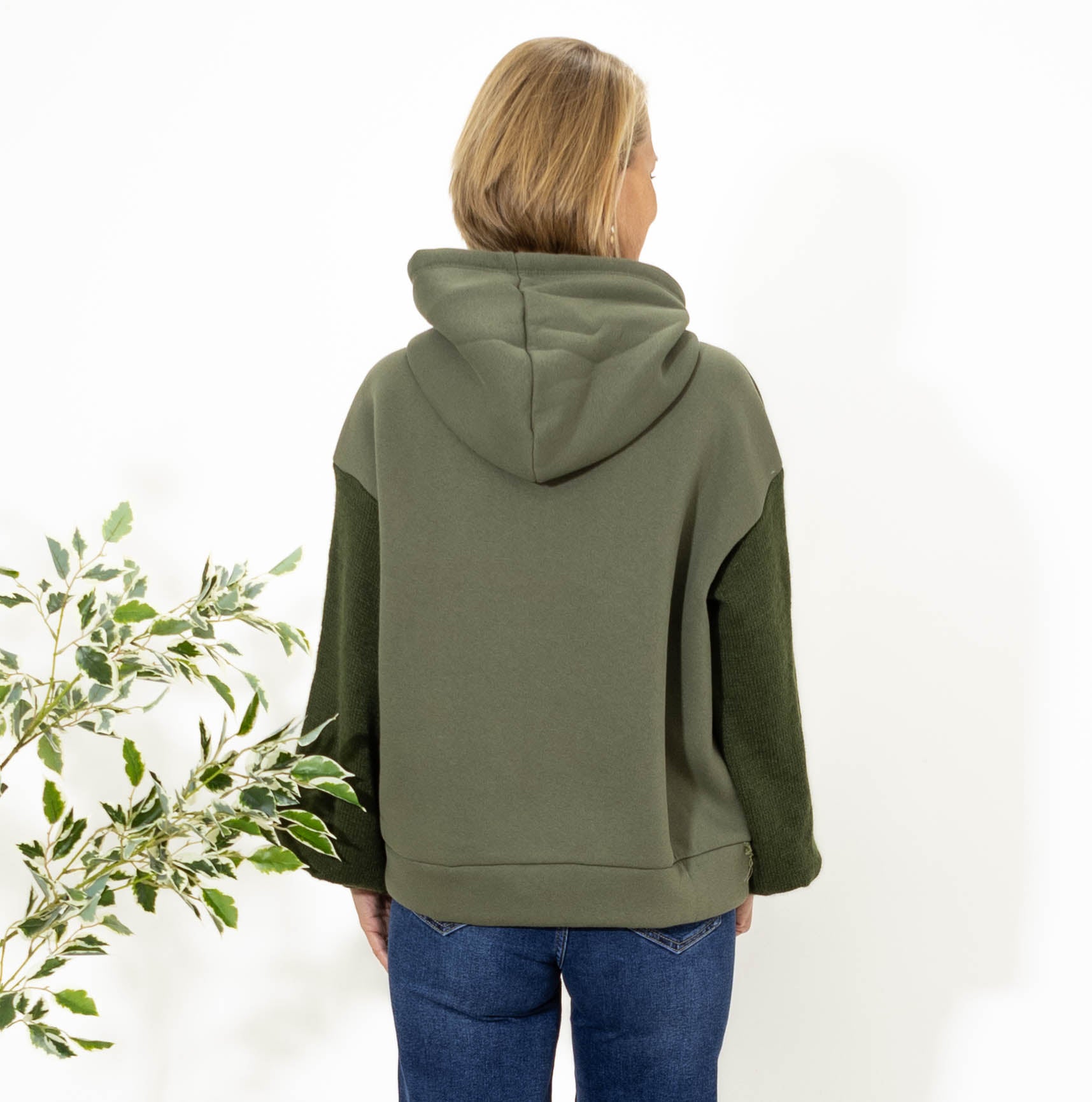 Patty sweatshirt m. hoodie, Khaki
