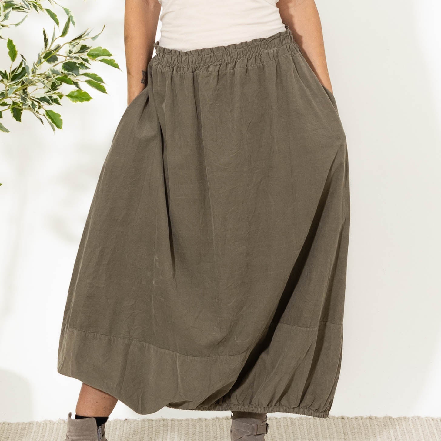 Quinn bomulds nederdel, Taupe