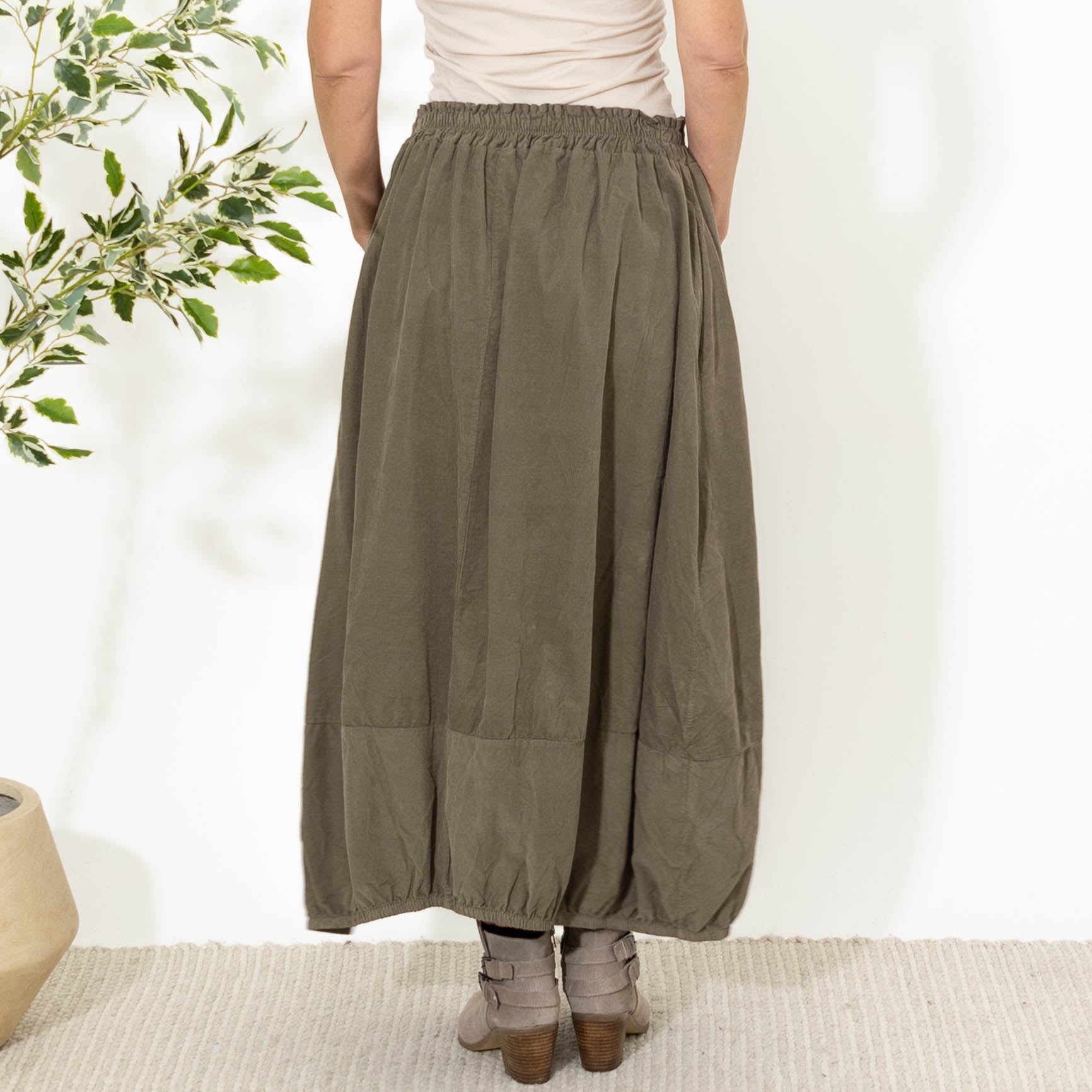 Quinn bomulds nederdel, Taupe