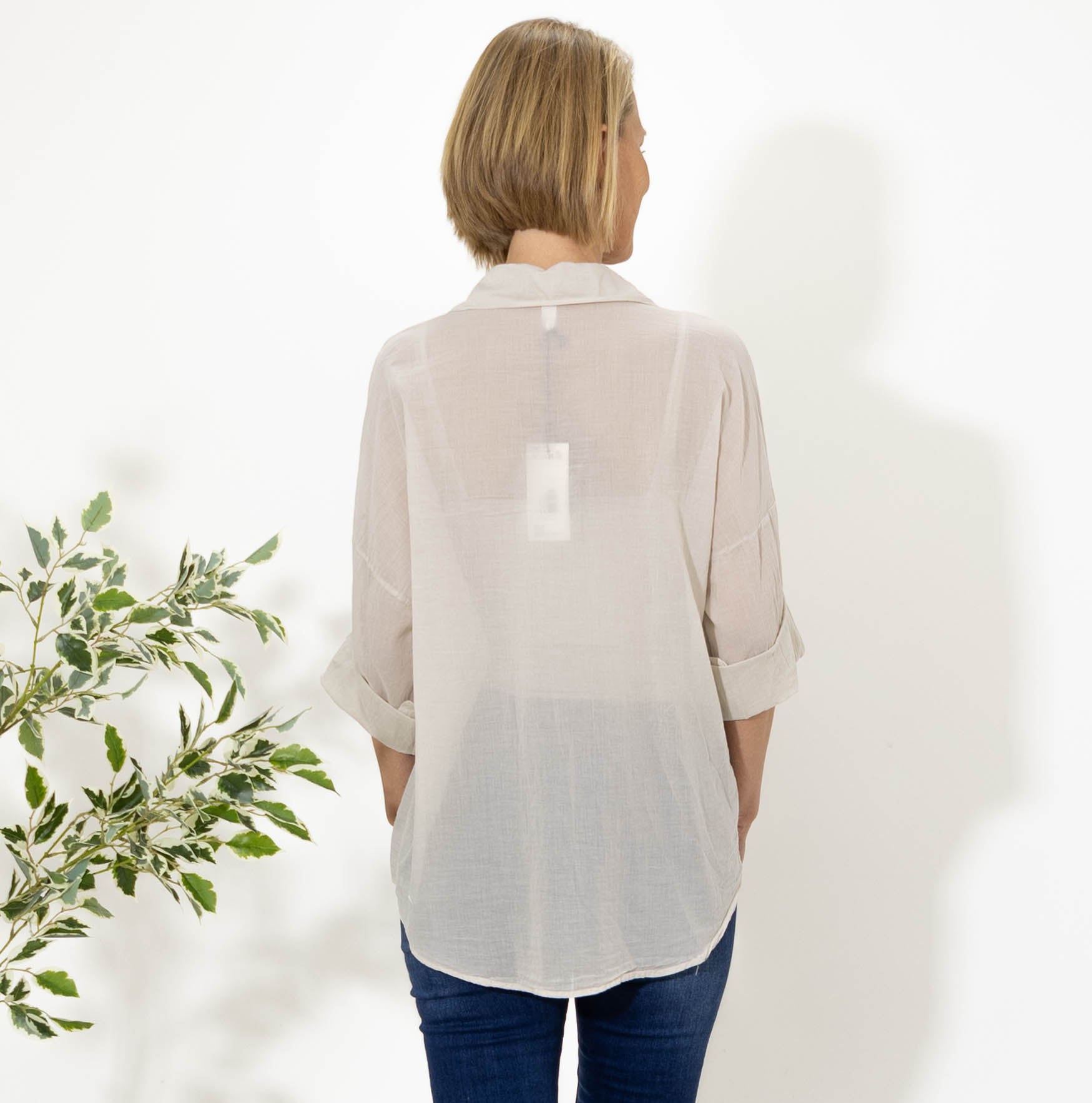 Lotte bomulds skjorte, Beige