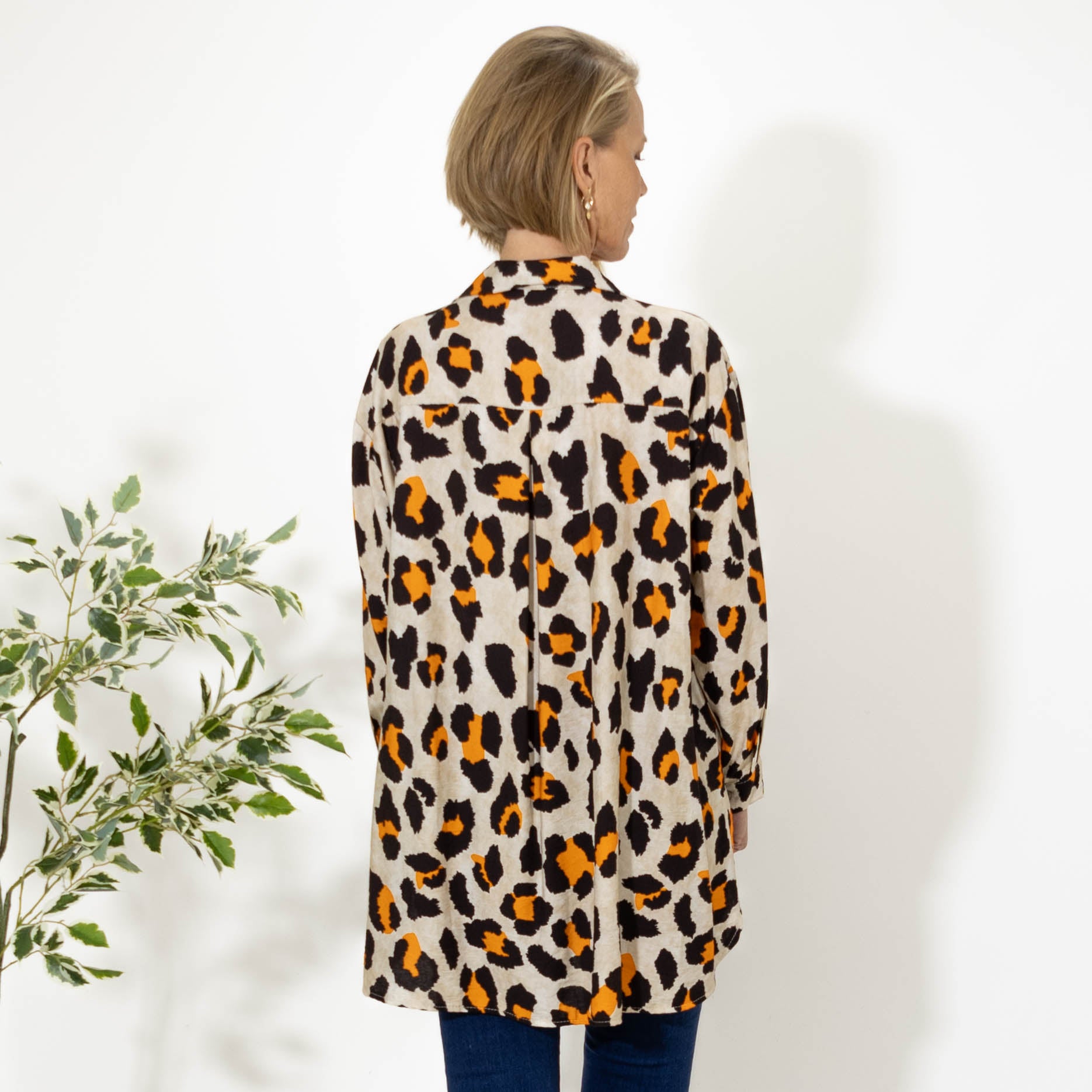 Evelyn leopard skjorte, Orange