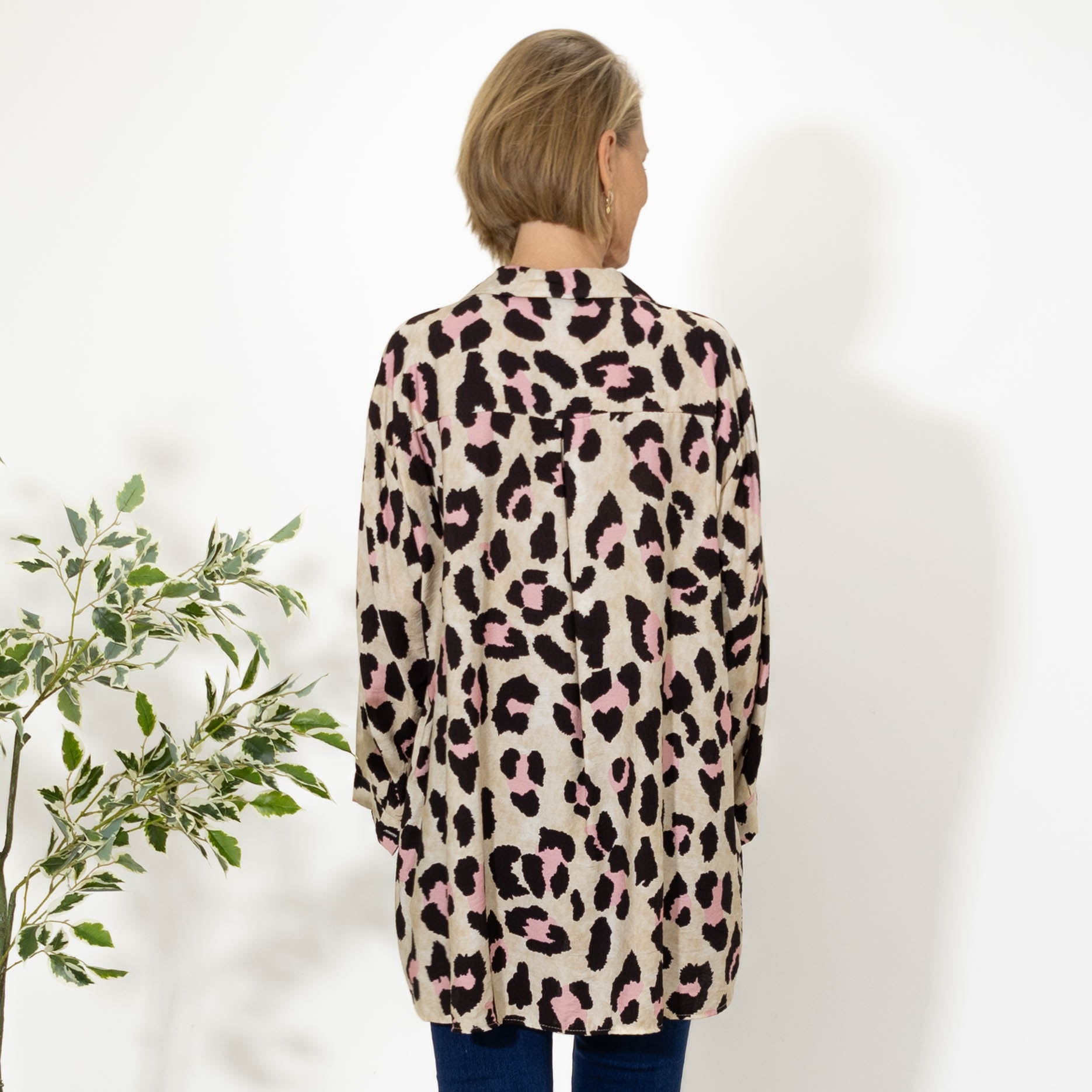 Evelyn leopard skjorte, Rosa