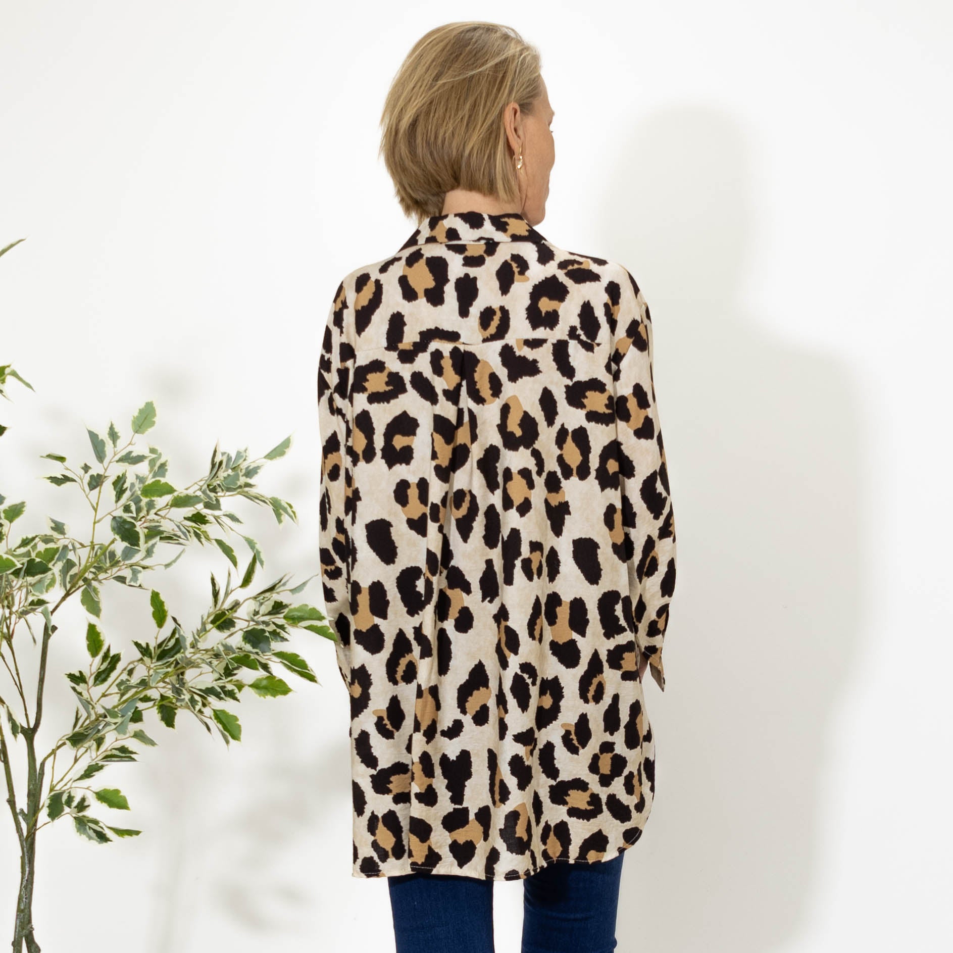 Evelyn leopard skjorte, Camel