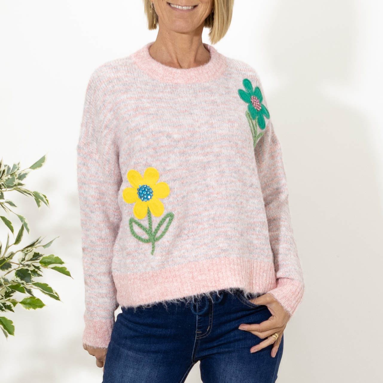Bettina stribet strik, Rosa