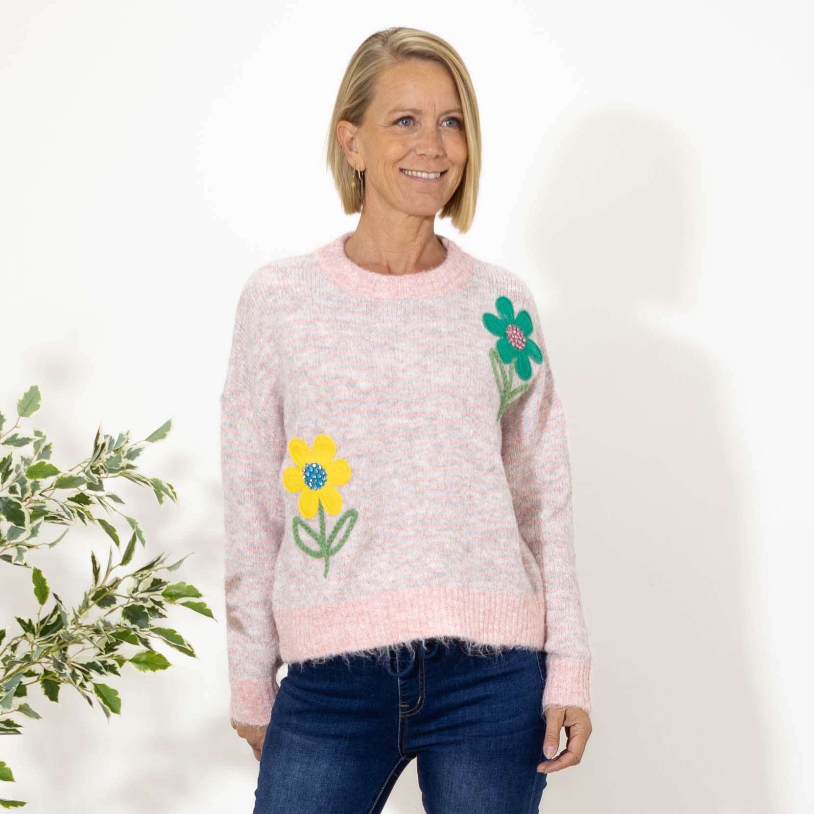 Bettina stribet strik, Rosa