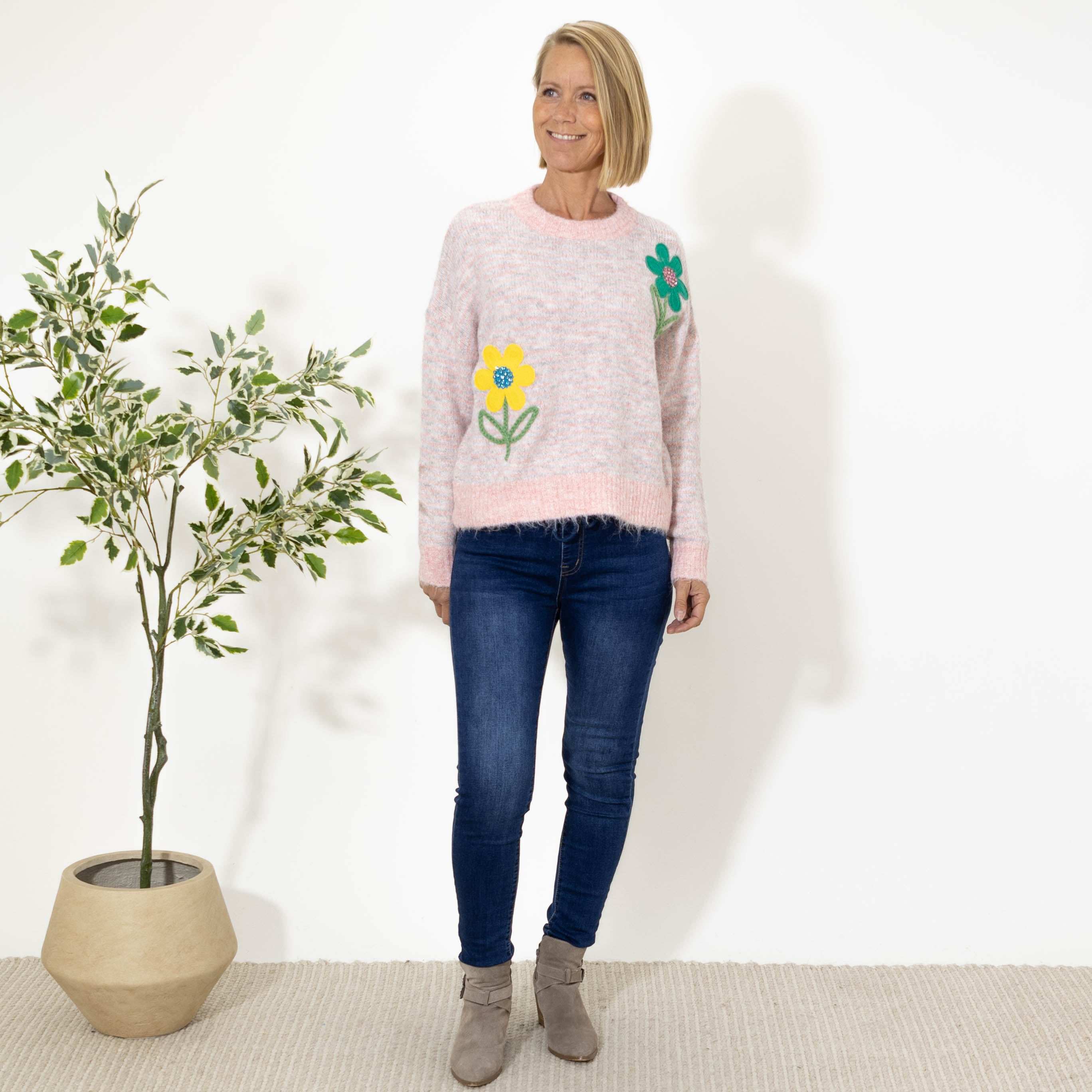 Bettina stribet strik, Rosa