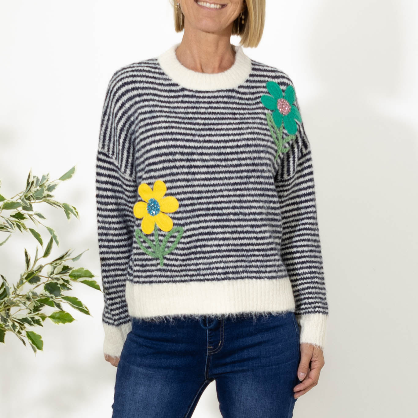 Bettina stribet strik, Sort