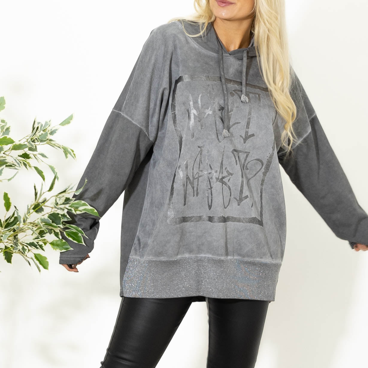 Vivi sweatshirt m. hoodie, Grå