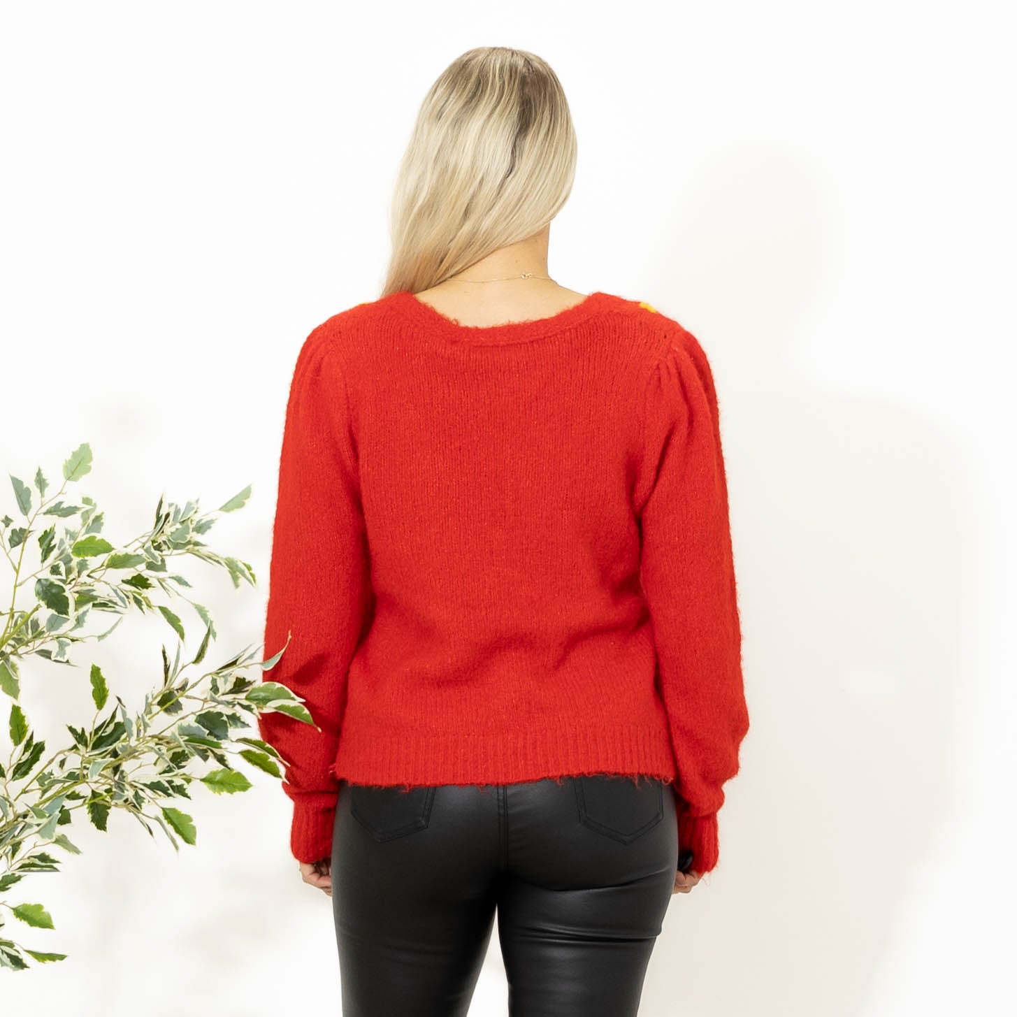 Texas strikcardigan, Rød