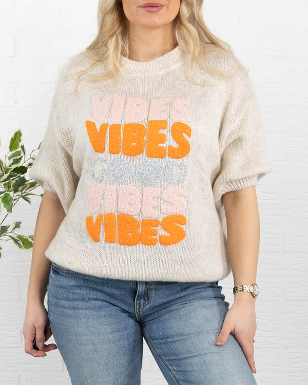 Good Vibes strik, Beige