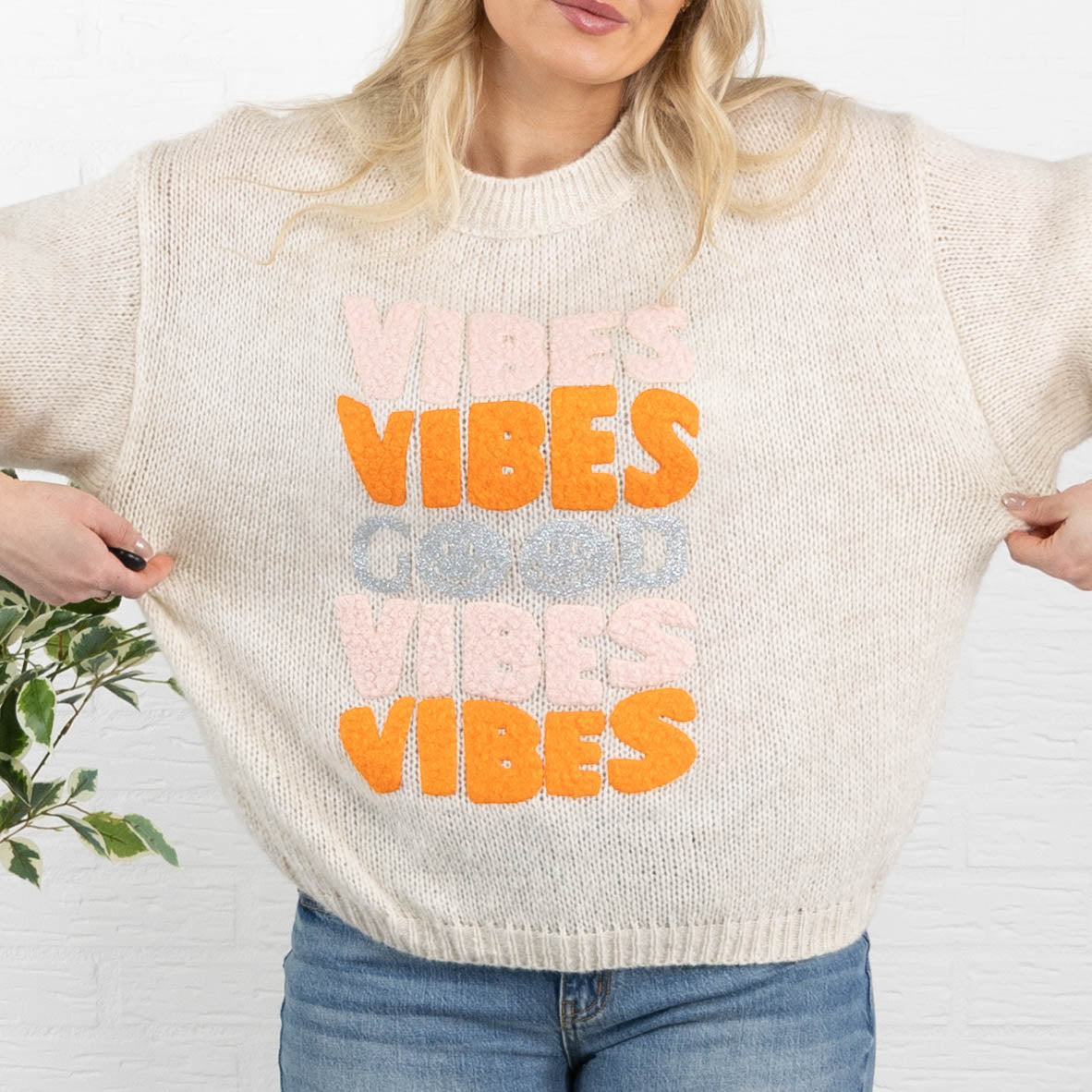 Good Vibes strik, Beige