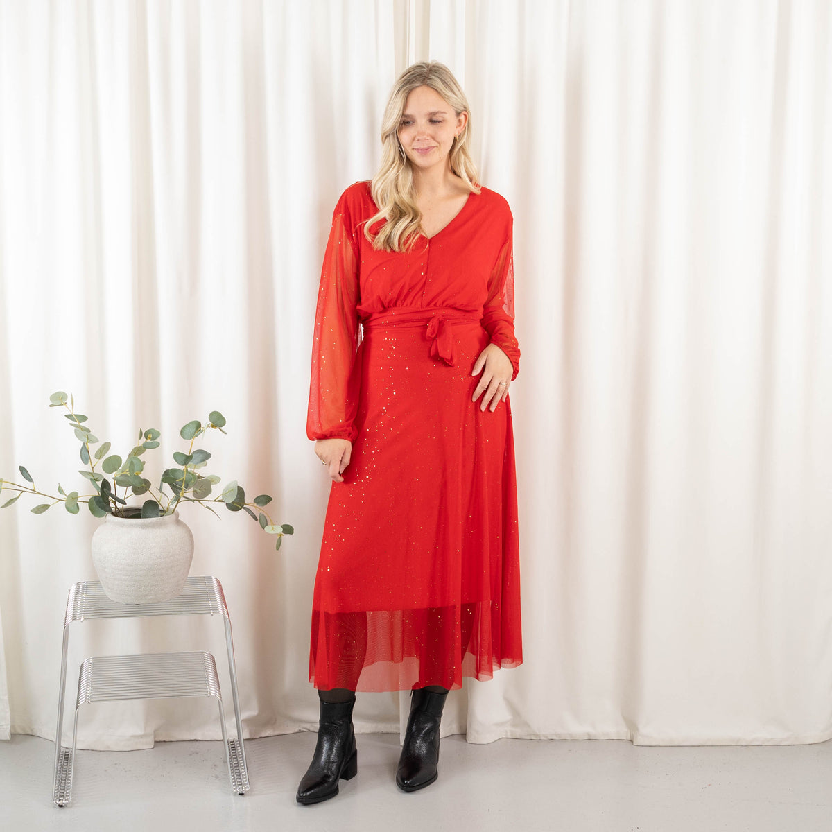 Lucille kjole, Rød