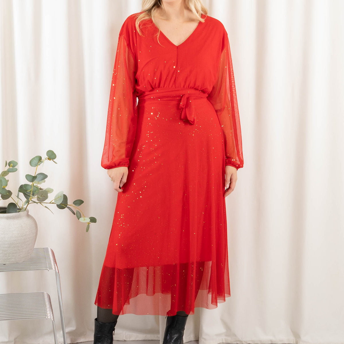 Lucille kjole, Rød