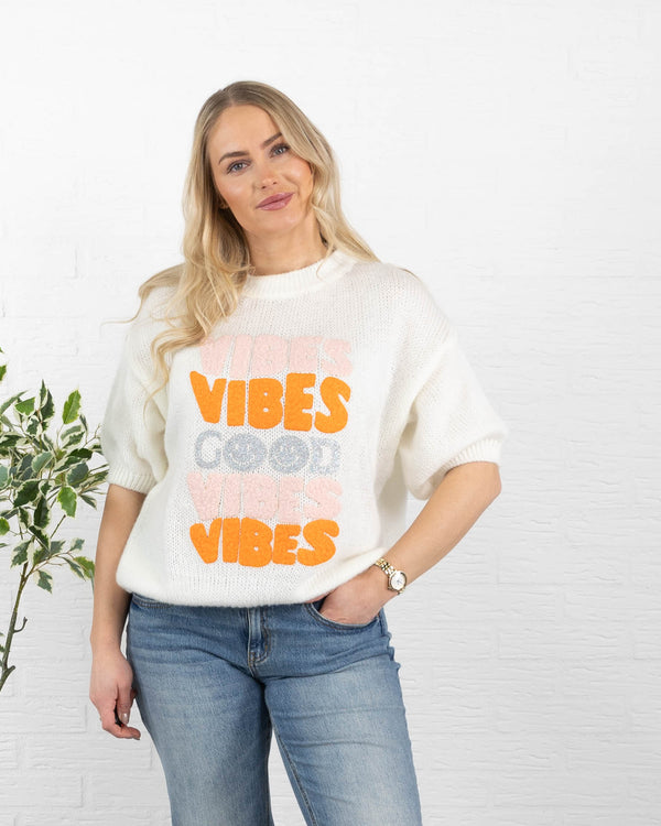 Good Vibes strik, Hvid