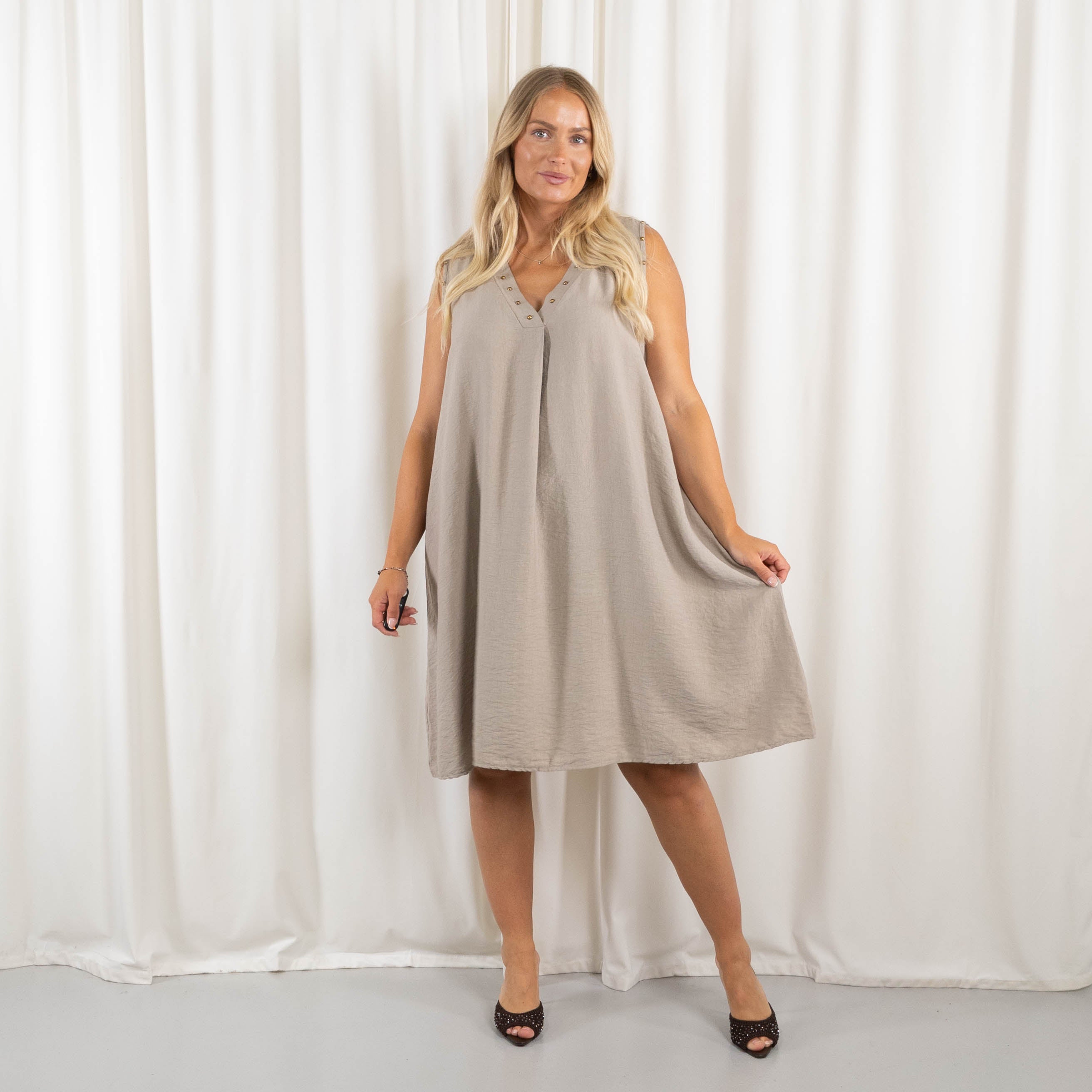 Amira tunika/kjole, Taupe