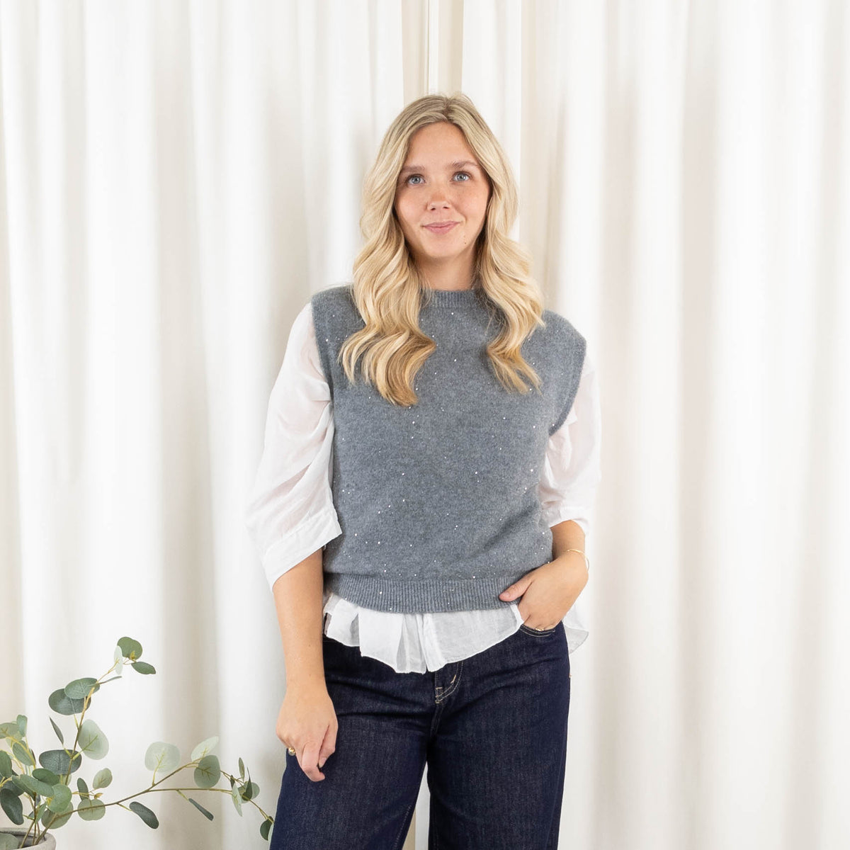 Marie pullover, Grå